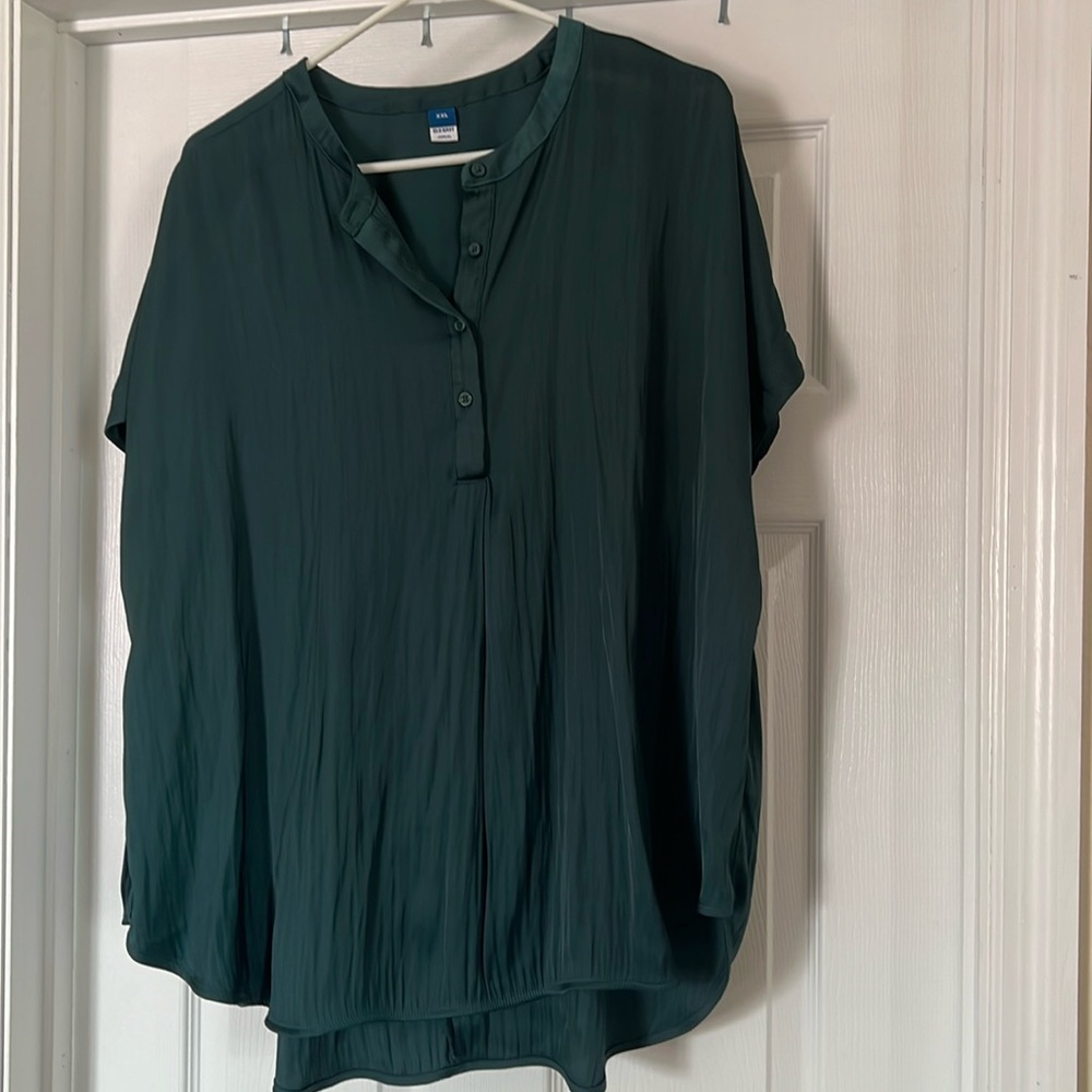 Old Navy polyester dark green blouse